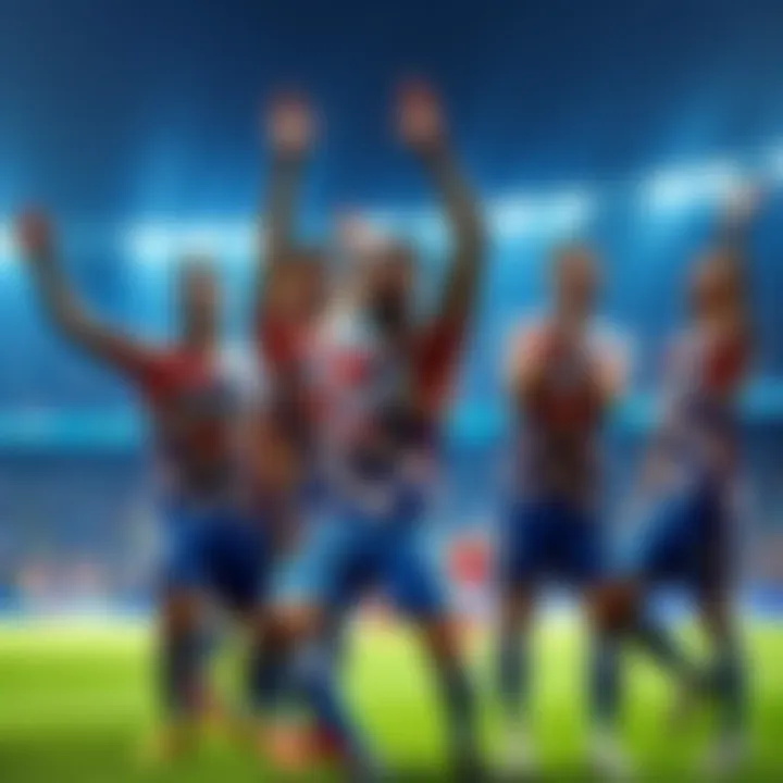 Five Dinamo Zagreb players celebrating a victory in the arena after a successful purchase for 7.5 euros