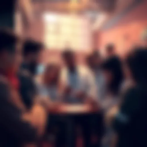 A group of people engaged in conversation about donuts and trading