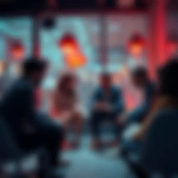 People discussing cult-like behavior in a modern setting