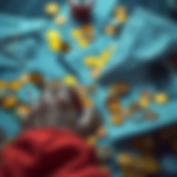 A person sorting through various cryptocurrency coins and tax documents, considering disposal options for unclear origin crypto.