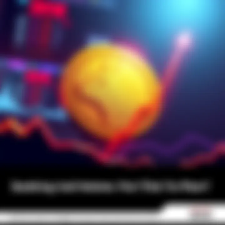 Doge Coin Symbol with Growth Chart A graphical representation of the Doge coin symbol along with an upward trending growth chart, symbolizing its potential future value and market speculation.