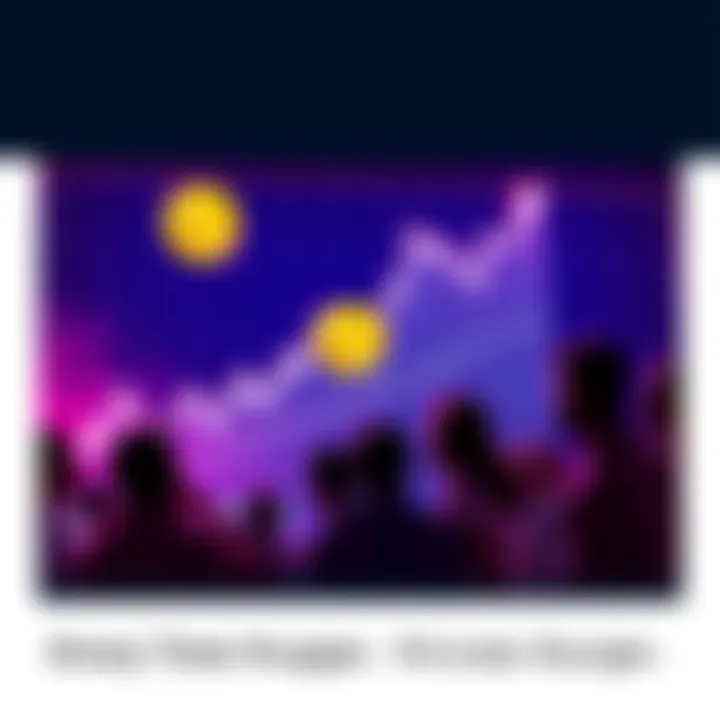 A chart showing the rising price of Doge coin with excited people discussing in the background