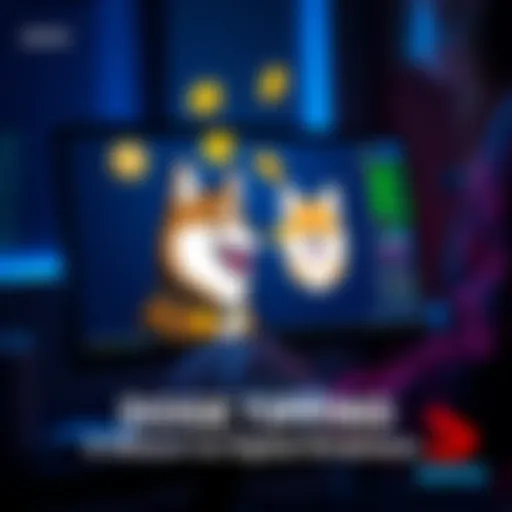 A digital wallet showing DOGE coins being tipped to a smiling user on a computer screen, illustrating acts of kindness in cryptocurrency.