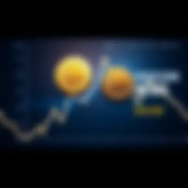 Dogecoin Price Decline Graphic showing a downward trend in Dogecoin value alongside Bitcoin's dip below $58,000