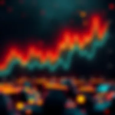 Graph showing the fluctuating price of Dogecoin over time with upward trends