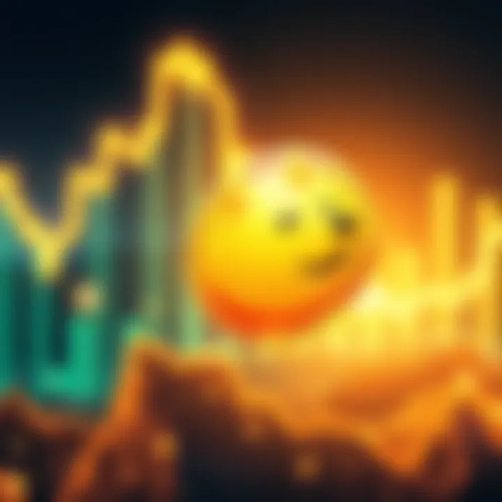 A visual of the Dogecoin logo alongside a rising cryptocurrency graph, reflecting investment growth and commitment.