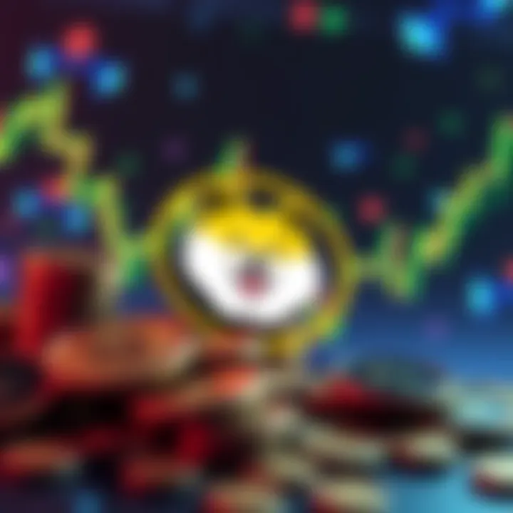 A visual representation of Dogecoin's rise in the cryptocurrency market in 2026, featuring the Dogecoin logo with a background of graphs and coins symbolizing its growth.