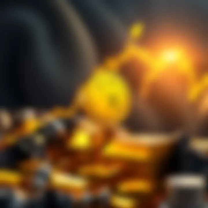 Dogecoin Price Surge Concept A graphic showing a rising Dogecoin symbol alongside gold bars, symbolizing the potential surge of $DOGE to match 2021 gold prices.