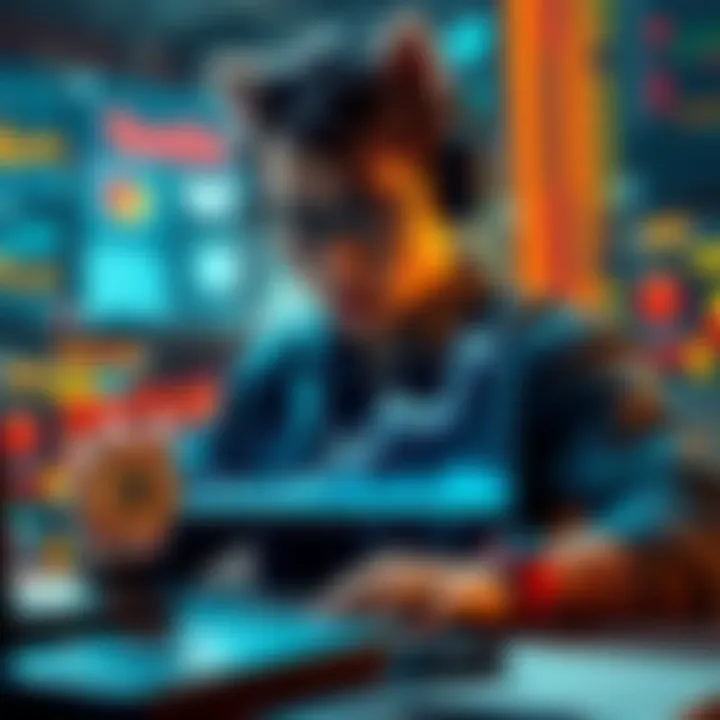 Developer demonstrating 500ms block testing for Dogecoin with a graph showing transaction speed