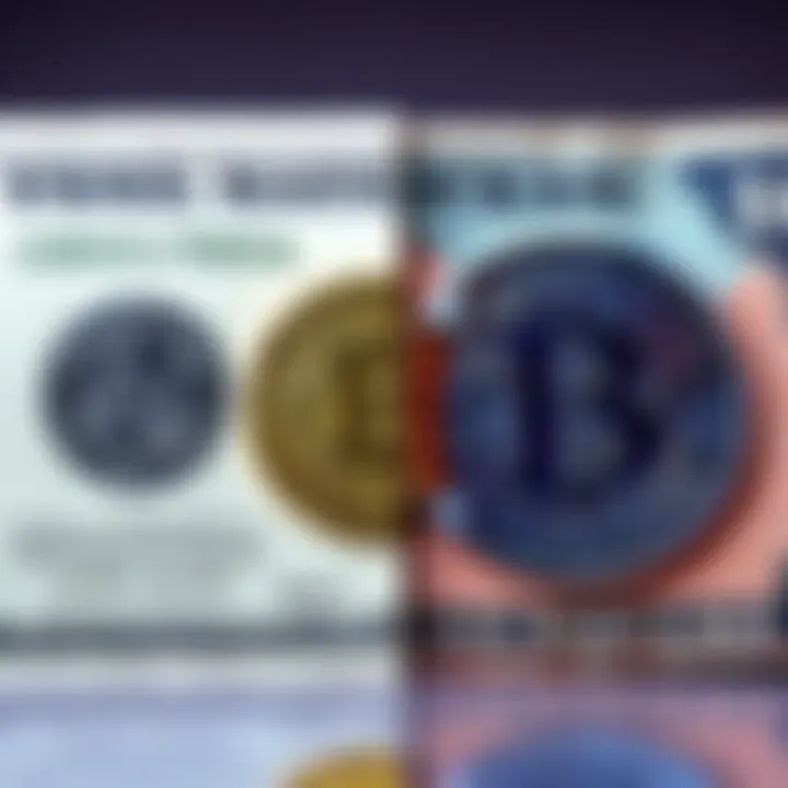 A visual showing a dollar bill and a Bitcoin symbol side by side, representing the future forecast of $1 equating to 1 Satoshi.