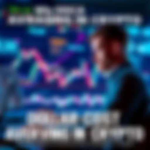 Person analyzing cryptocurrency charts and graphs, illustrating the concept of dollar-cost averaging in investment.