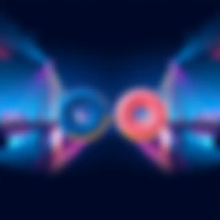 Illustration representing the partnership between Donut DAO and CCMOON DAO to create a bridge for Donut tokens, showing two symbols joined together with a bridge in the background.