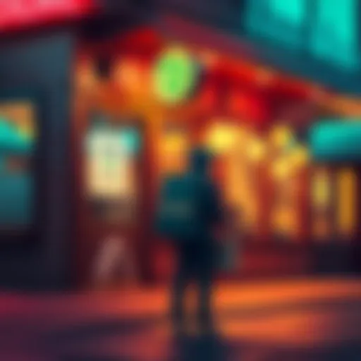 A DoorDash delivery person waits outside a restaurant that has paused orders due to a false safety claim. The restaurant has a sign indicating a temporary closure.