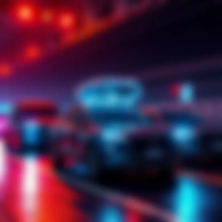 A promotional graphic showcasing DOVU Flow testing with vehicles connected to a digital platform, highlighting innovation in vehicle connectivity.