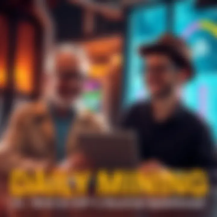 Dr. Nick and CDF smiling while discussing π mining in a casual setting