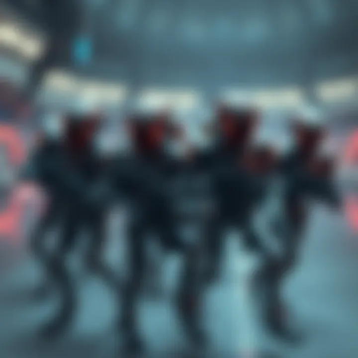 A group of Droid X fusion droids working together, showcasing different classes and strategies for beginners.
