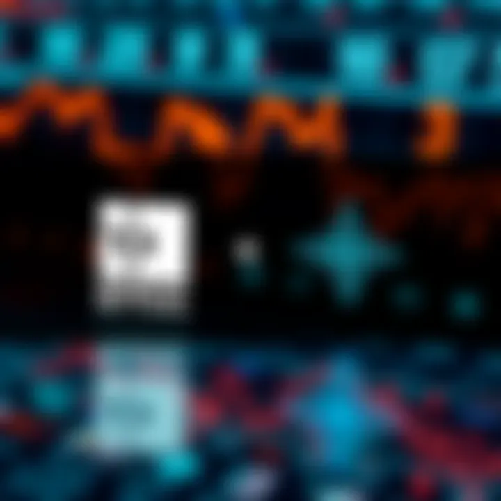 Logos of DTCC and Stellar with financial symbols in background
