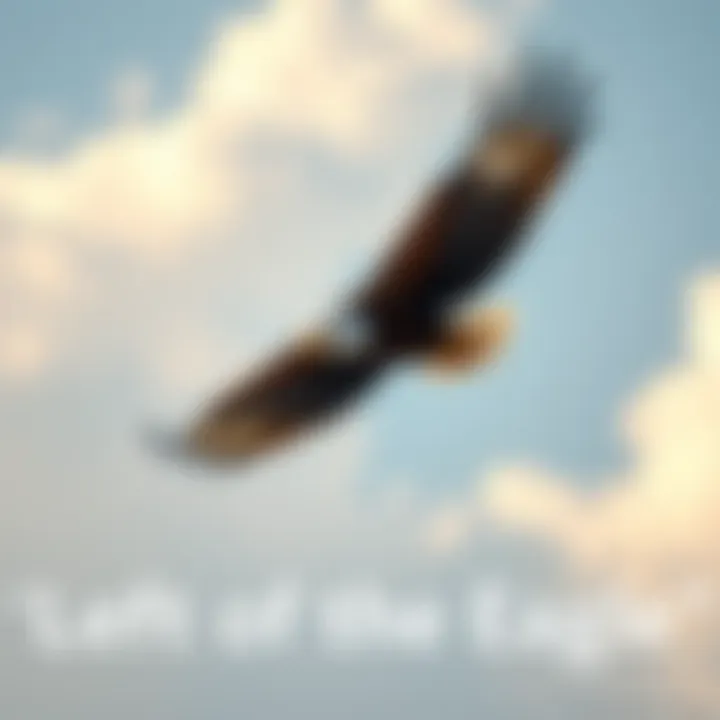 A majestic eagle soaring through the sky, symbolizing exploration and inquiry into 'Left of the Eagle'.