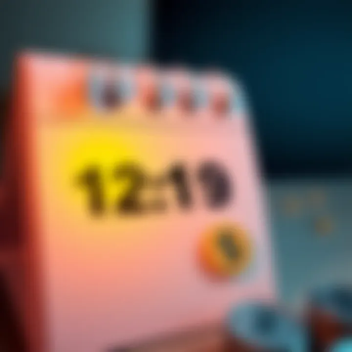 Early Payday Announcement Calendar with highlighted date and money symbols, representing early payday changes in April