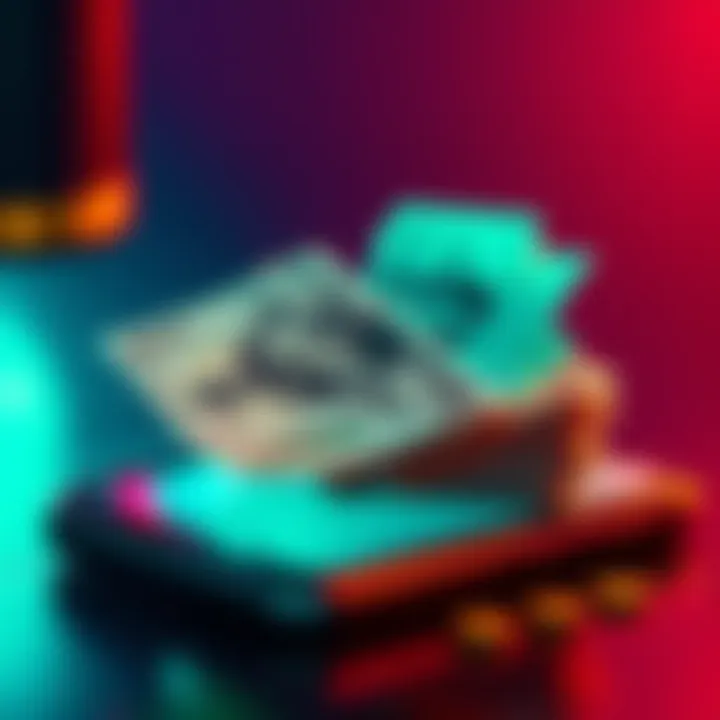 A graphic showing cash and a smartphone representing earning money by signing up for Rebet with a referral code.