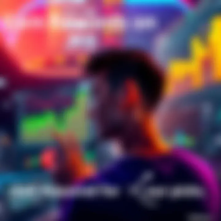 A person looking at a screen with graphs and predictions, excited about potential rewards from BitMart Prediction Market.