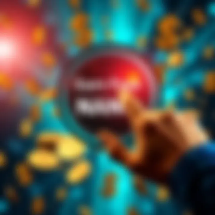 Earn Free Nano Promotion A hand pressing a button labeled 'Earn Free Nano' with dollar signs and coins in the background