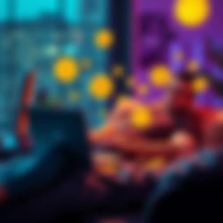 Earning Passive Income from Crypto A person relaxing with a laptop and cryptocurrency icons around them, symbolizing passive income generation from crypto holdings.