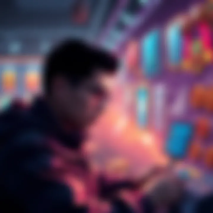 Earnings Strategies A person managing game parcels while focusing on earning coins and rewards, with badges displayed in the background.