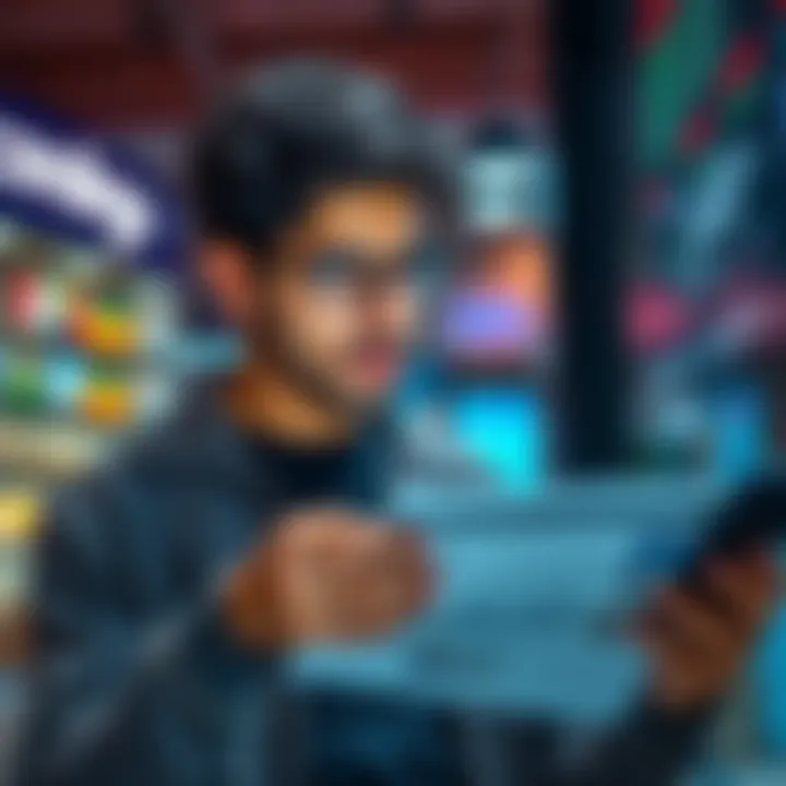 A new entrepreneur looking confused while checking emails and website information about e-commerce guidelines.