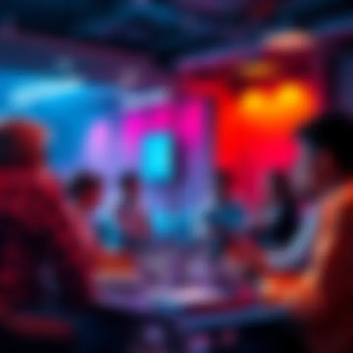 A group of people engaged in a conversation about economic trends in a casual setting.