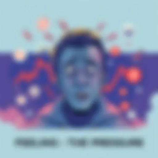 Economic Concerns Illustration An illustration depicting a worried person looking at stock market graphs with downward trends and economic symbols around them, expressing anxiety about financial shifts.