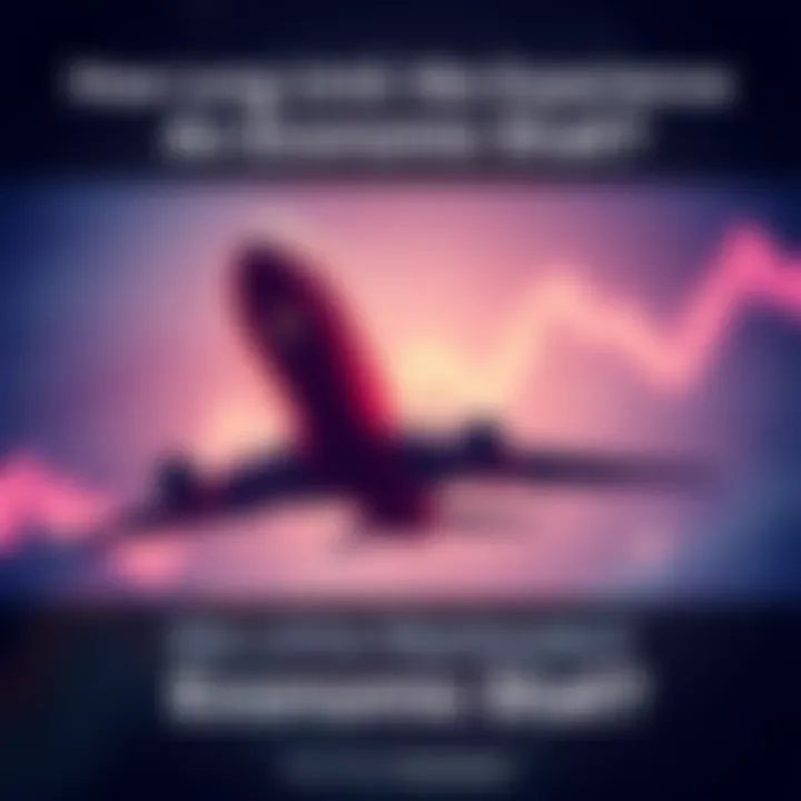Illustration of an airplane approaching a stall with a downward trend graph in the background, symbolizing economic challenges.