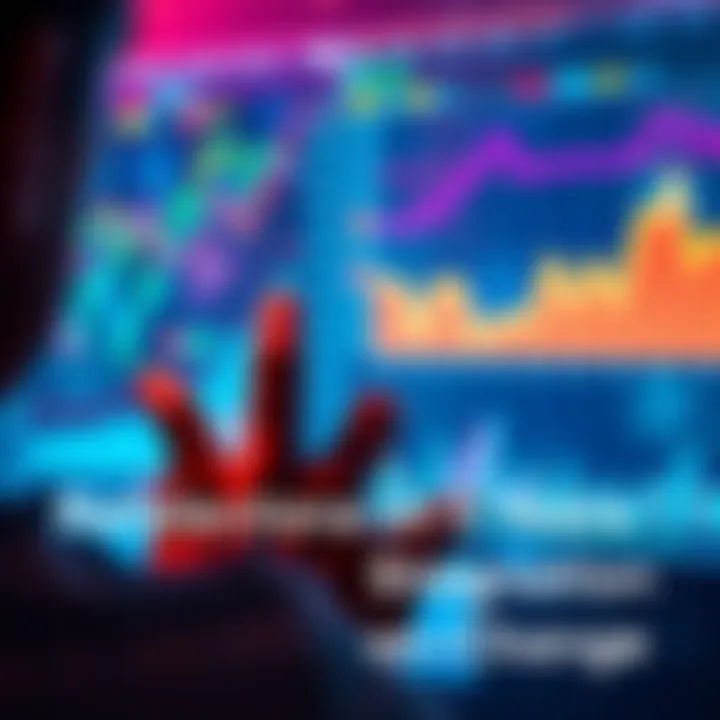 A person looking at economic charts and graphs representing stagnation and change over five years.