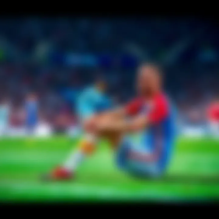 Edin Dzeko sitting on the field with a bandaged leg, looking concerned about his injury