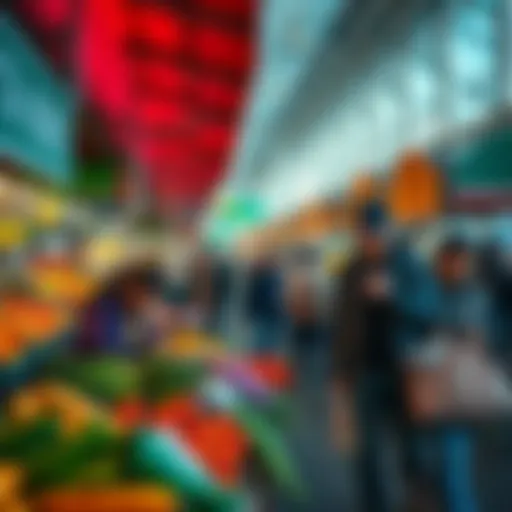 People buying fresh produce and goods with sats at the El Zonte farmers market