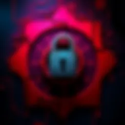 Electrum Wallet Security Alert A warning sign with a padlock and the Electrum wallet logo indicating a security issue requiring user attention.