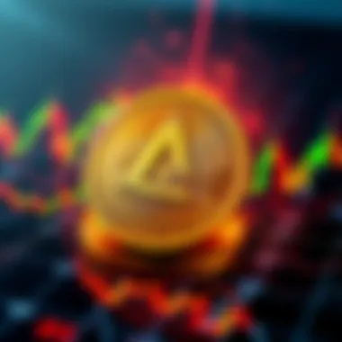 A digital representation of the Elon Coin logo against a backdrop of fluctuating cryptocurrency charts, symbolizing stability during market turmoil.