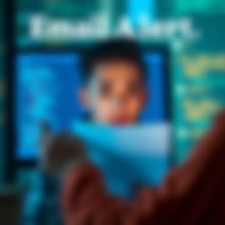 A person looks concerned while reading an unsolicited email on a computer screen, highlighting cybersecurity issues.