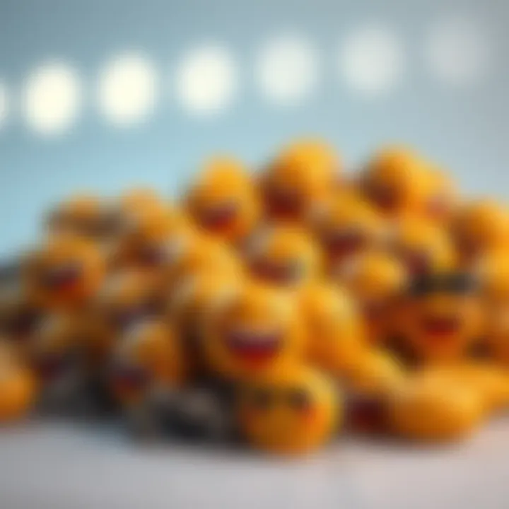 A collage of various laughter emojis representing humor in online chats