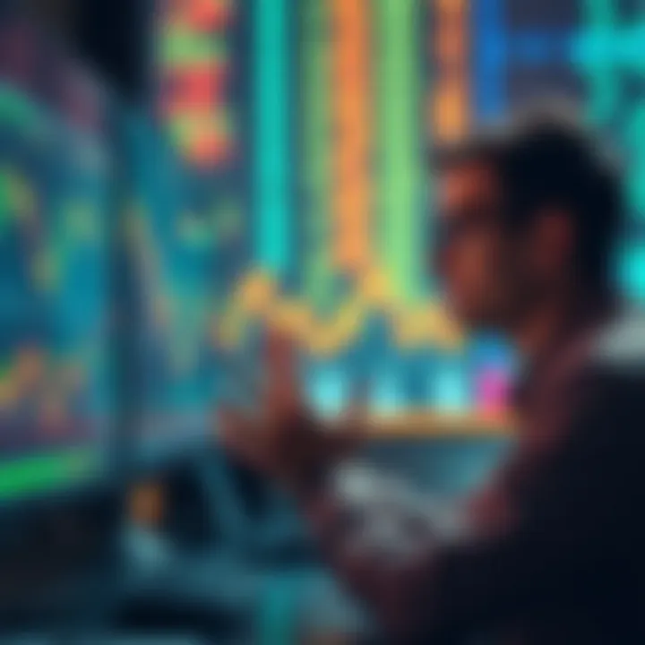 A trader looking stressed while analyzing crypto charts on a computer screen