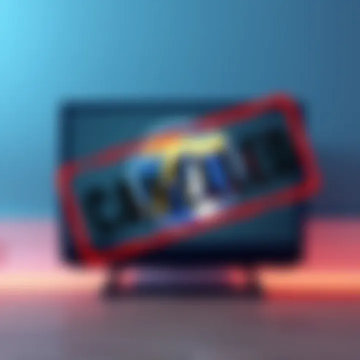 A television screen displaying a logo with a bold 'Cancelled' stamp over it, symbolizing the end of the Pi show in 2026.
