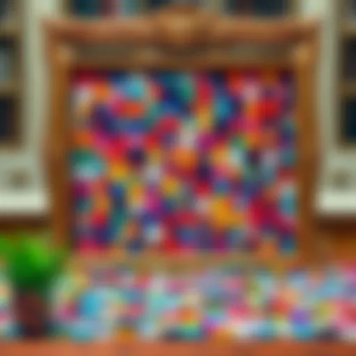 Colorful Ensky 1000 piece puzzle displayed on a table with decorative framing
