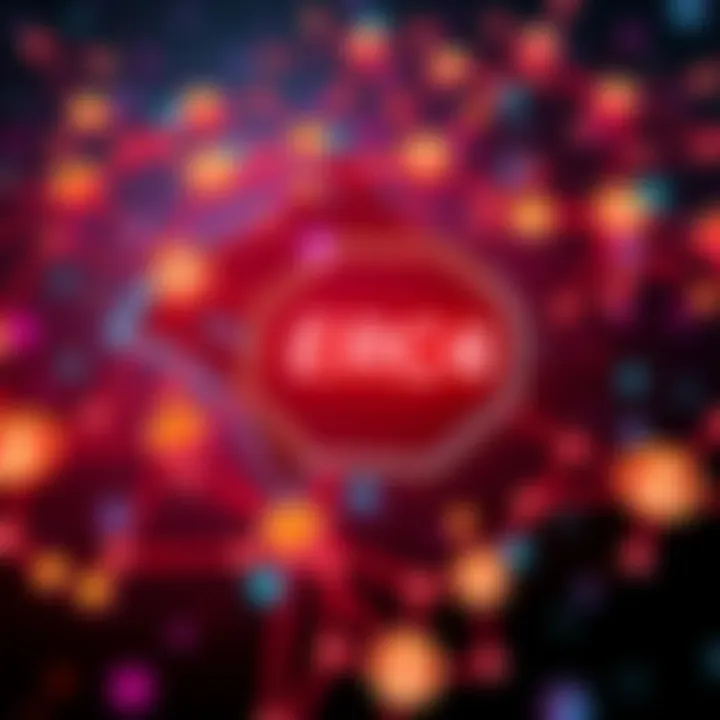 Illustration of a digital identity system with interconnected nodes representing the ERC-8004 registry.