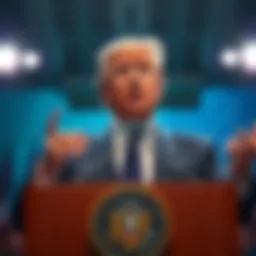 Eric Trump discussing cryptocurrency Eric Trump speaking at a podium about the rise of cryptocurrency in a global context