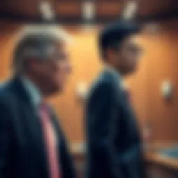 Eric Trump and Justin Sun facing off in a legal setting, representing their defamation case