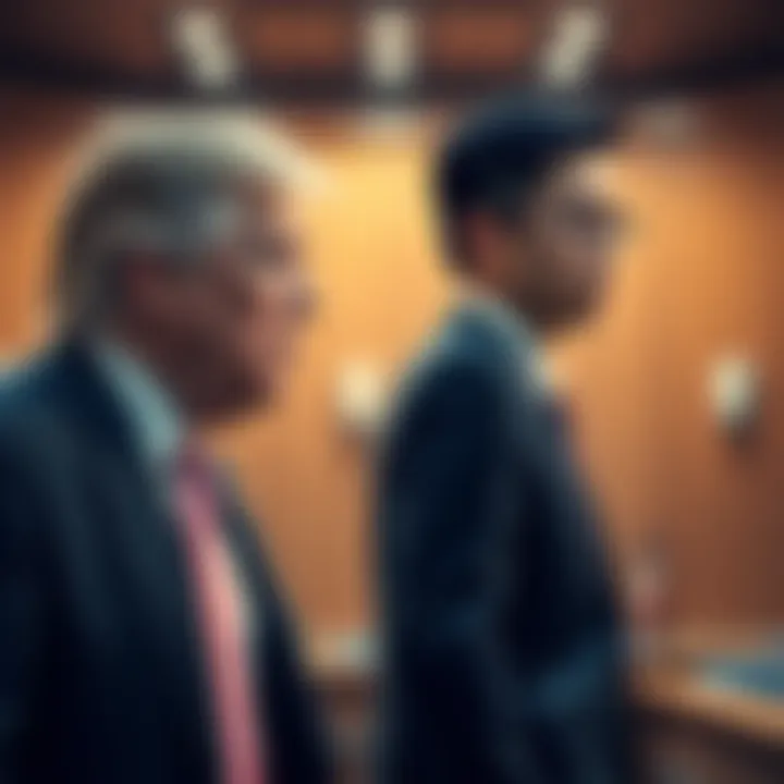Eric Trump and Justin Sun facing off in a legal setting, representing their defamation case