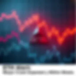 Graph showing the potential decline of ETH prices with a warning symbol