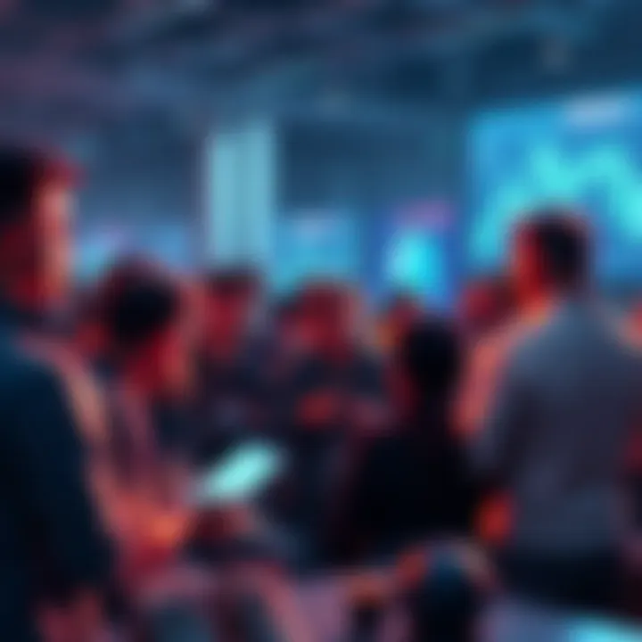 Participants in the Ethereum community engaging in a lively discussion about DeFi and market trends