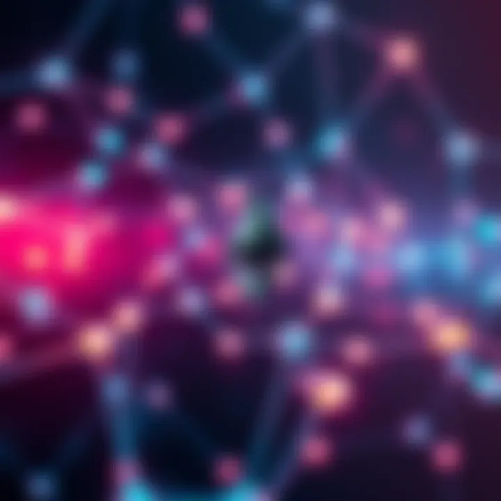 Ethereum digital network A visual representation of Ethereum's digital scarcity, showing a blockchain with glowing nodes connected to each other.