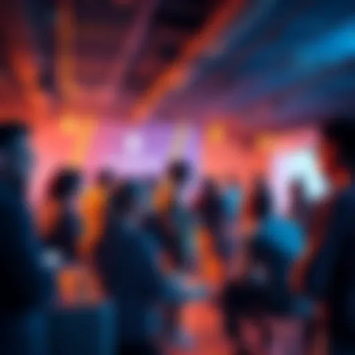 People engaging in conversation about Ethereum and DeFi in a community forum setting